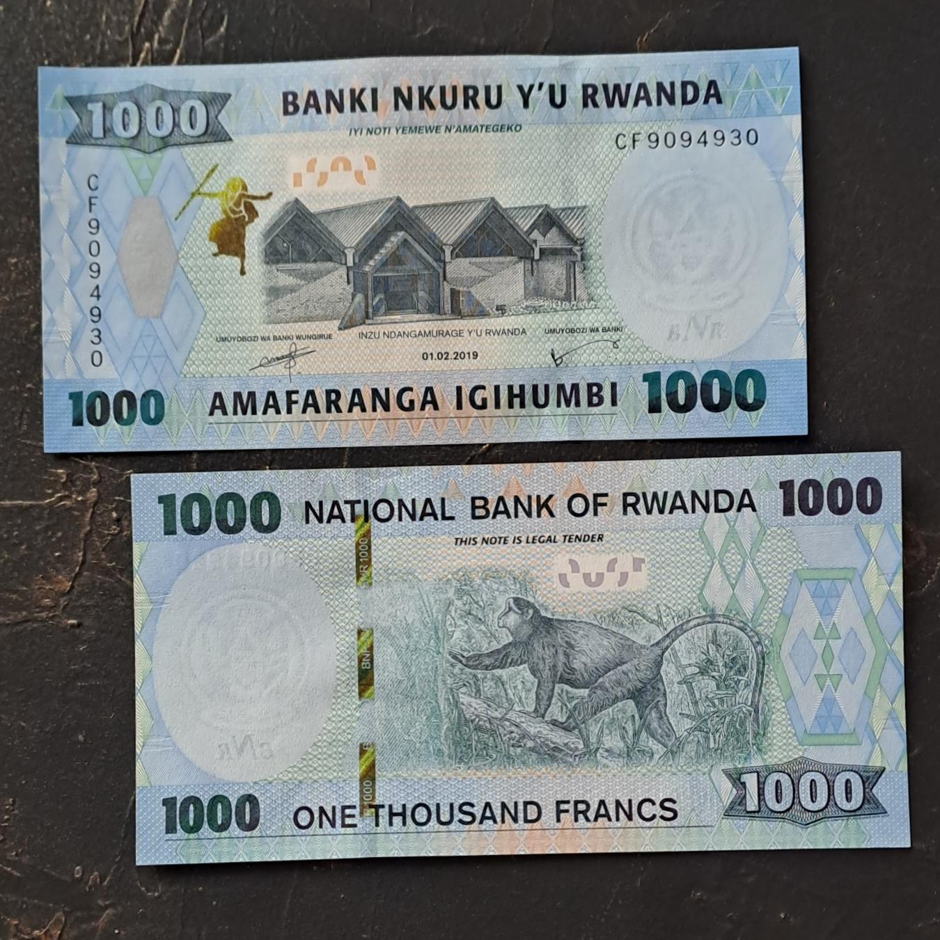 اسکناس کلکسیونی 1000 فرانک رواندا