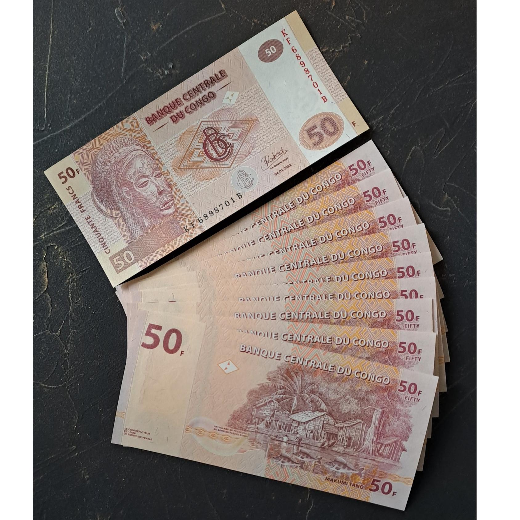 10 برگ اسکناس 50 فرانک کنگو