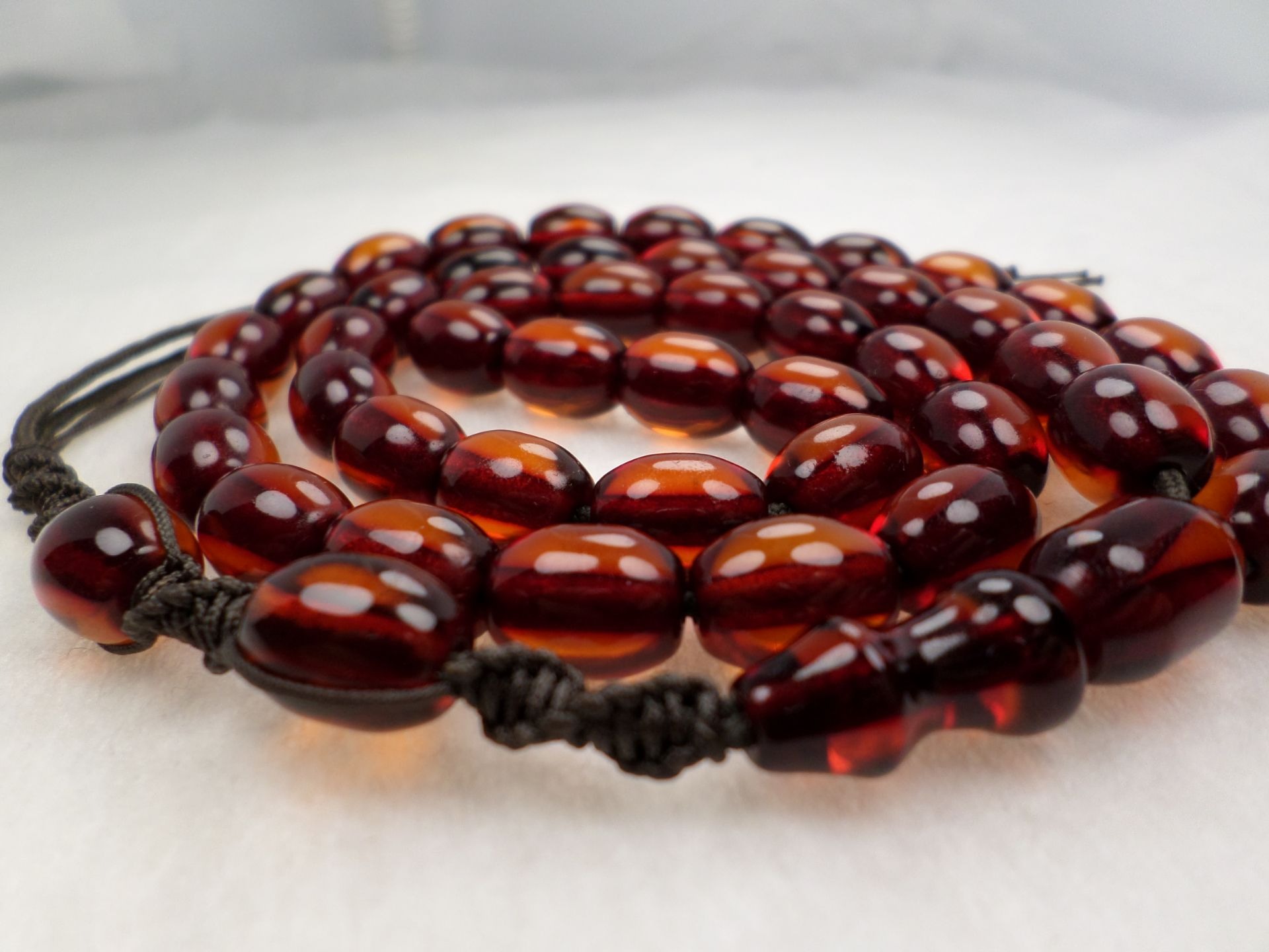 تسبیح کهربا 45عددی تراش مینیاتوری اروپایی کد 352