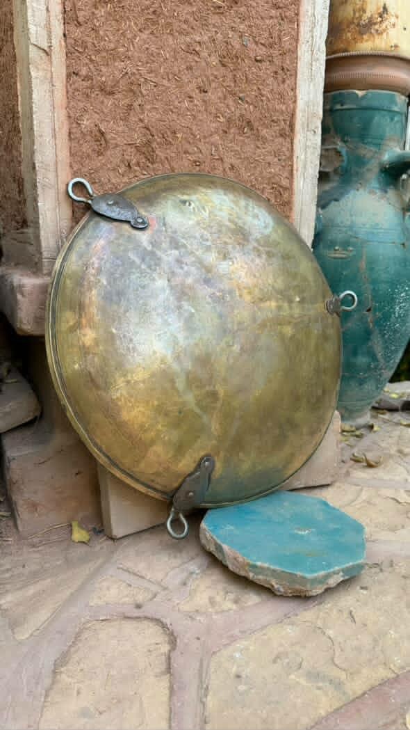 کفه ترازو برنجی قلاب فولادی قاجاری