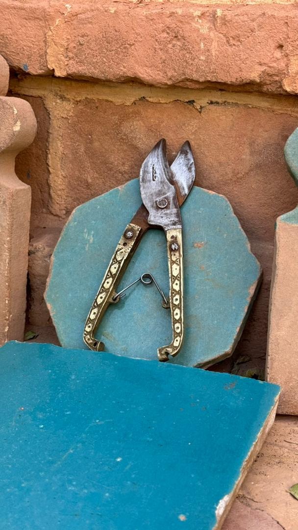 قیچی فولادی برنجی قاجاری