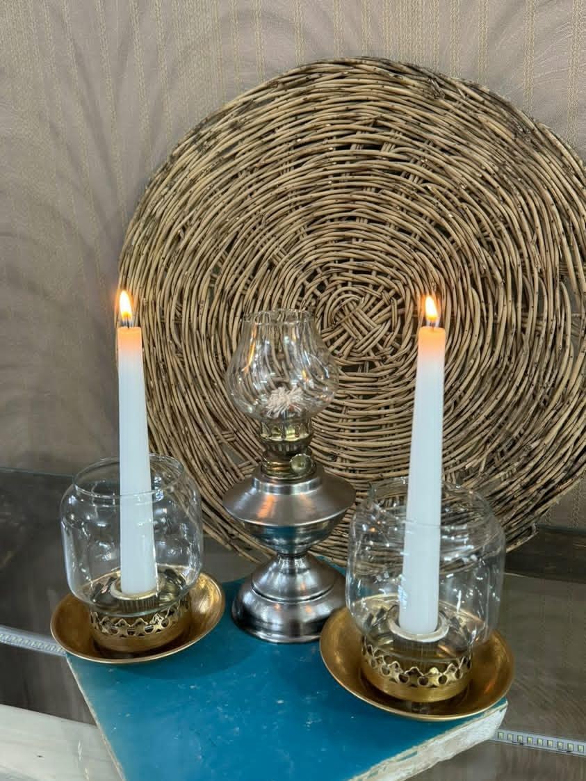 جا شمعی برنجی قدیمی