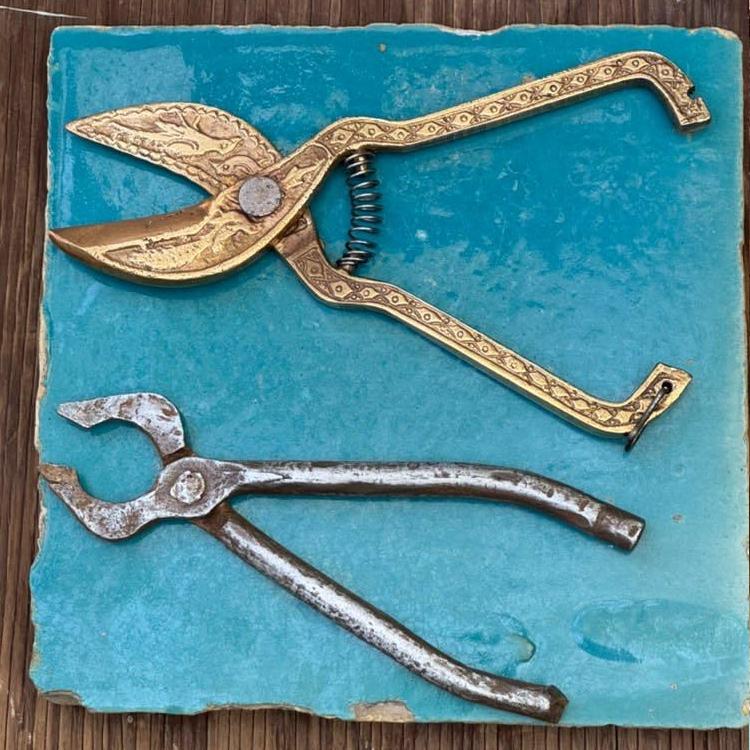 قیچی برنجی و فولادی قدیمی