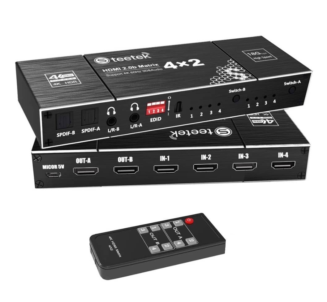 سوییچ متریکس HDMI چهار در دو استیتک Matrix