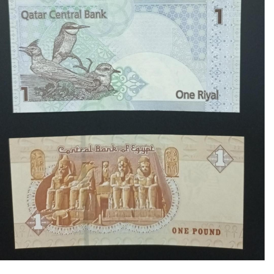 دو عدد اسکناس سوپربانکی قطر و مصر،کمیاب