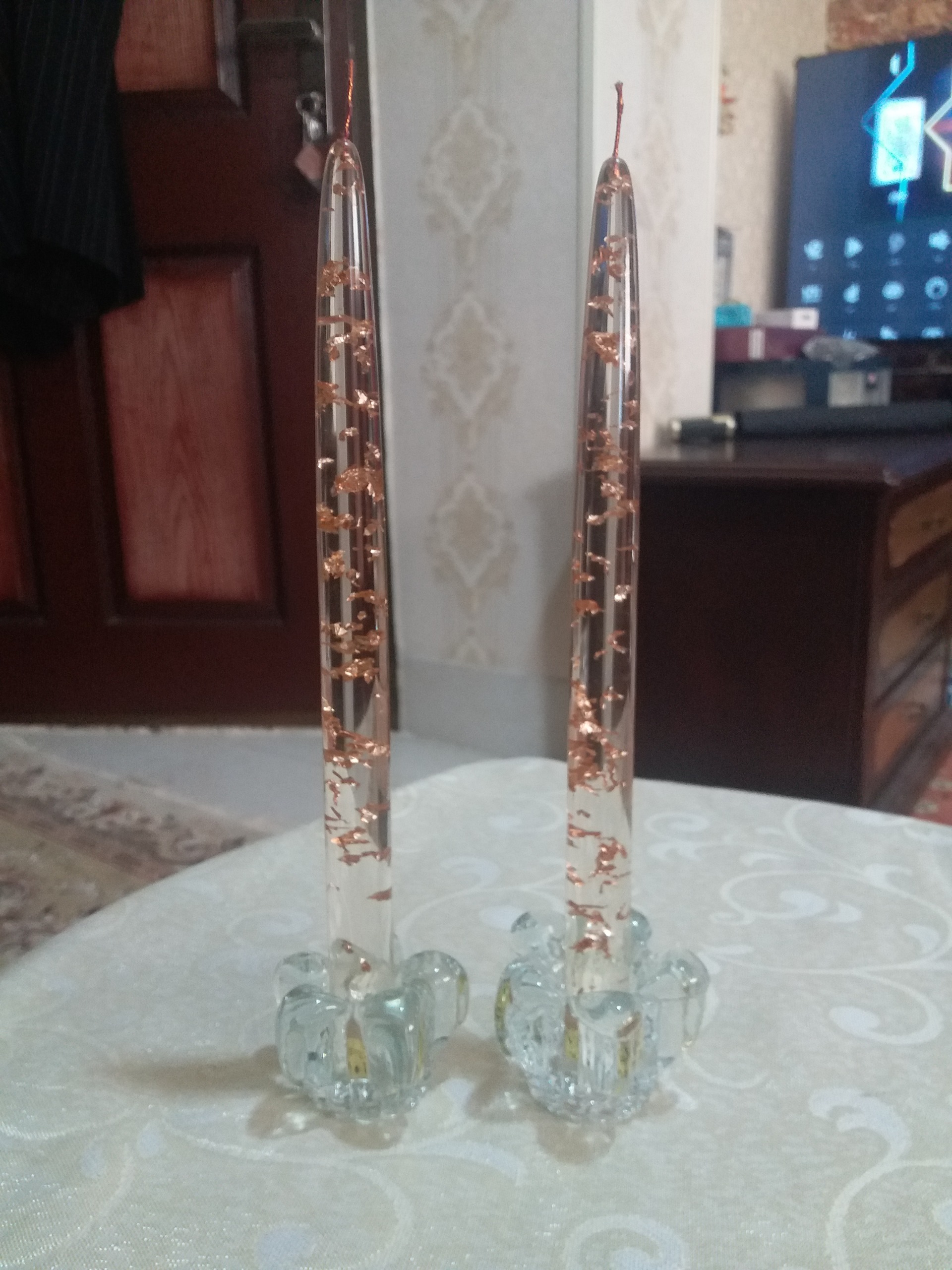 جفت شمع تزئینی بدون شمعدان