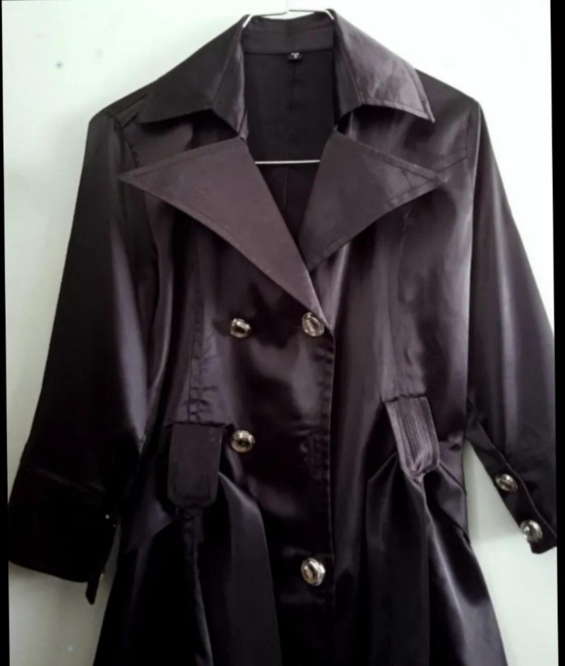 مانتو ساتن مشکی 42