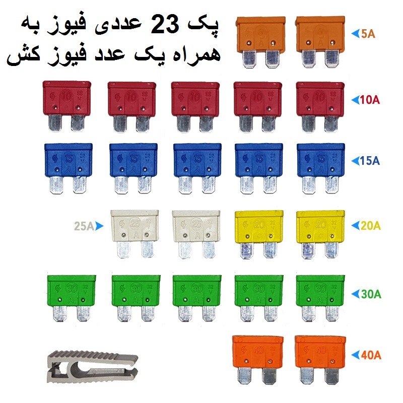 پک 23 عددی فیوز به همراه فیوز کش