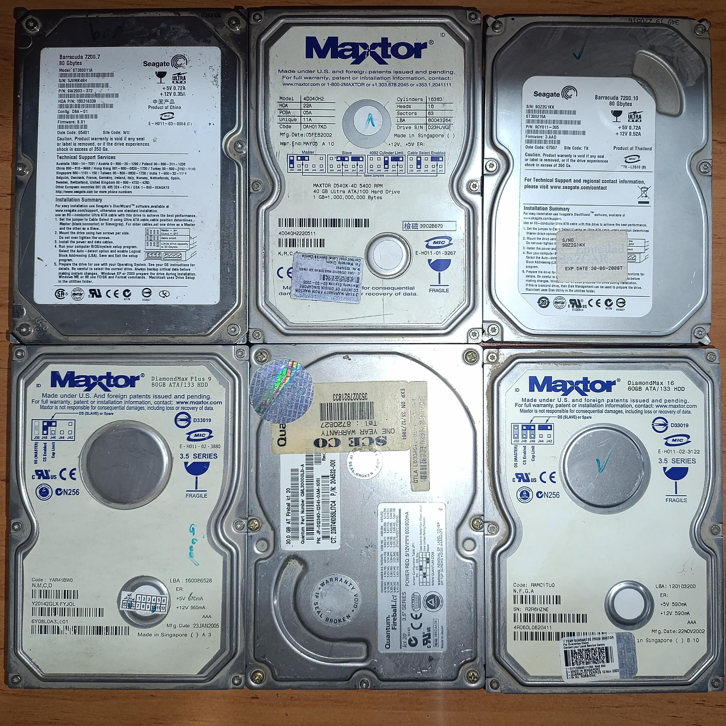 هارد دیسک 6 عدد ide