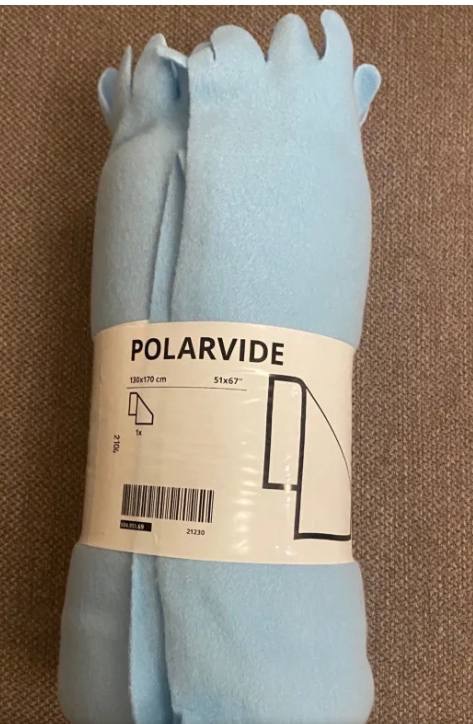 پتو مسافرتی ایکیا مدل POLARVIDE رنگ آبی روشن
