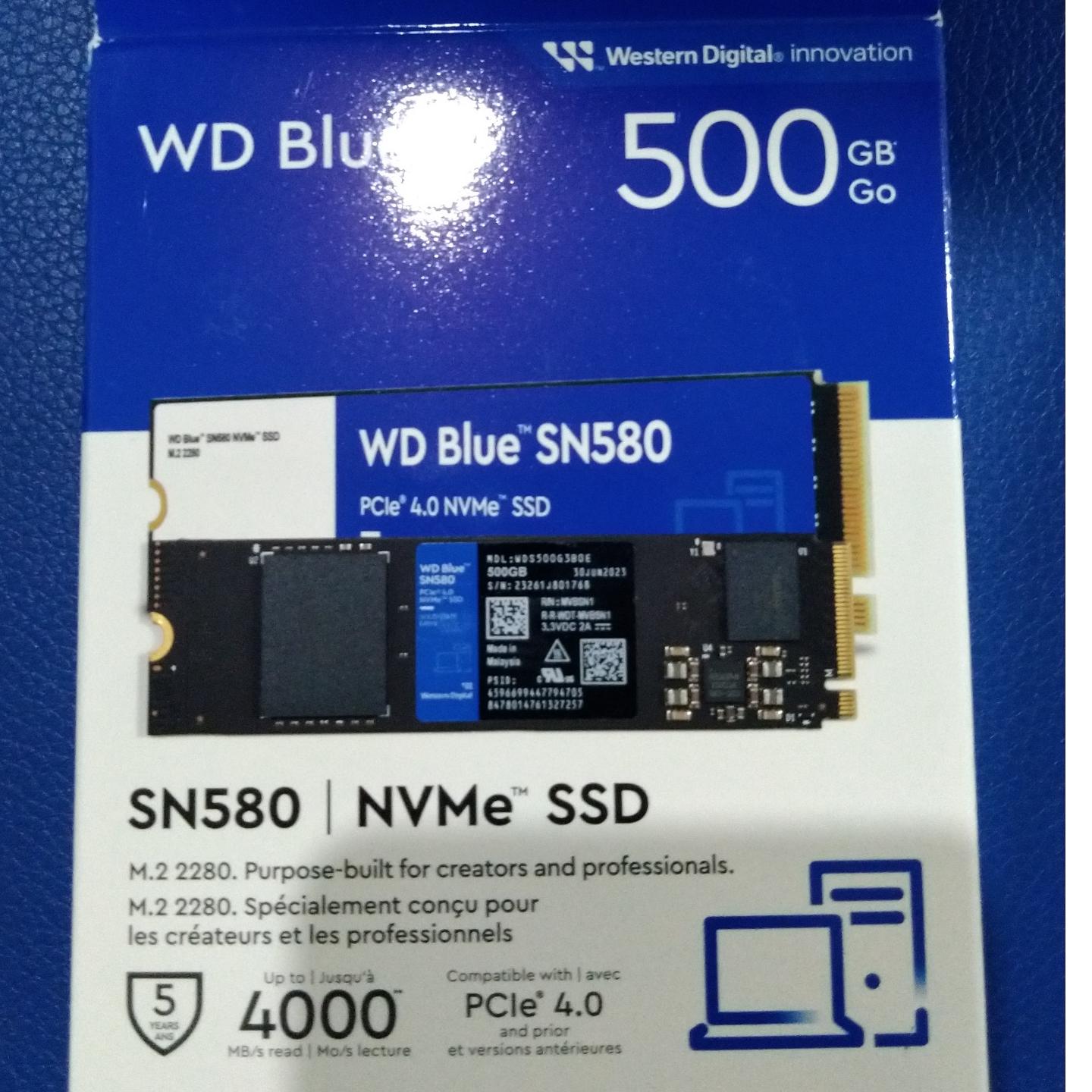 هارد SSD وسترن دیجیتال SN580 ظرفیت 500GB