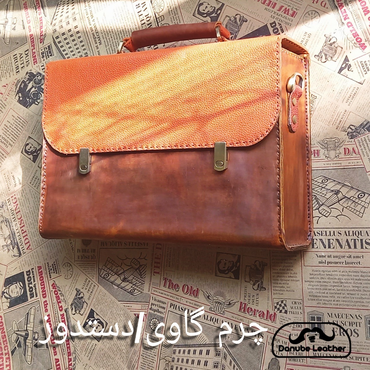کیف چرم طبیعی دوشی مردانه نو
