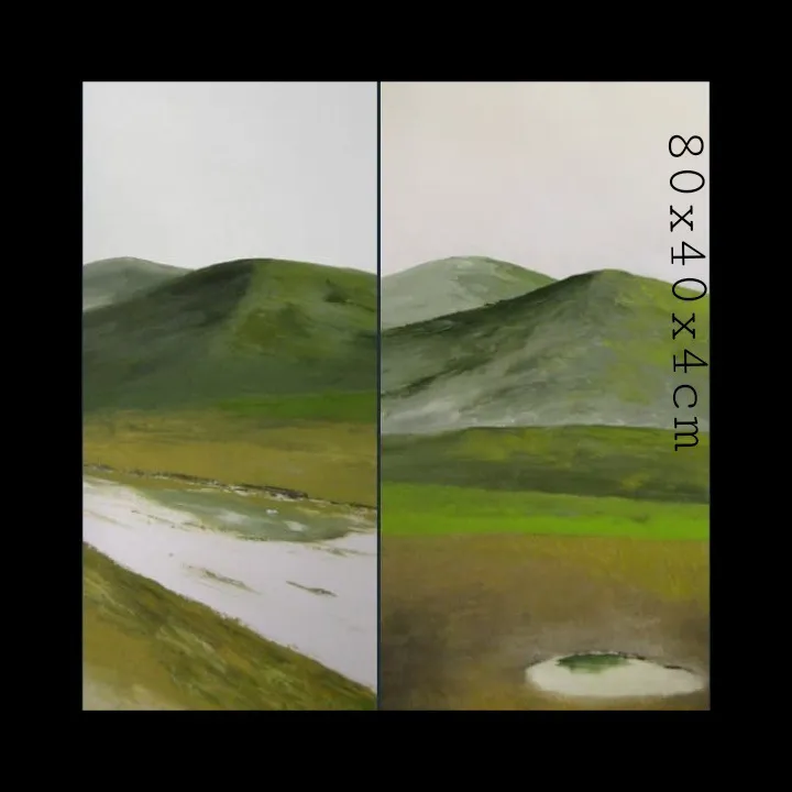 2 تابلو نقاشی رنگ روغن 40×80