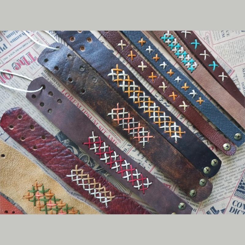 12 دستبند چرم طبیعی