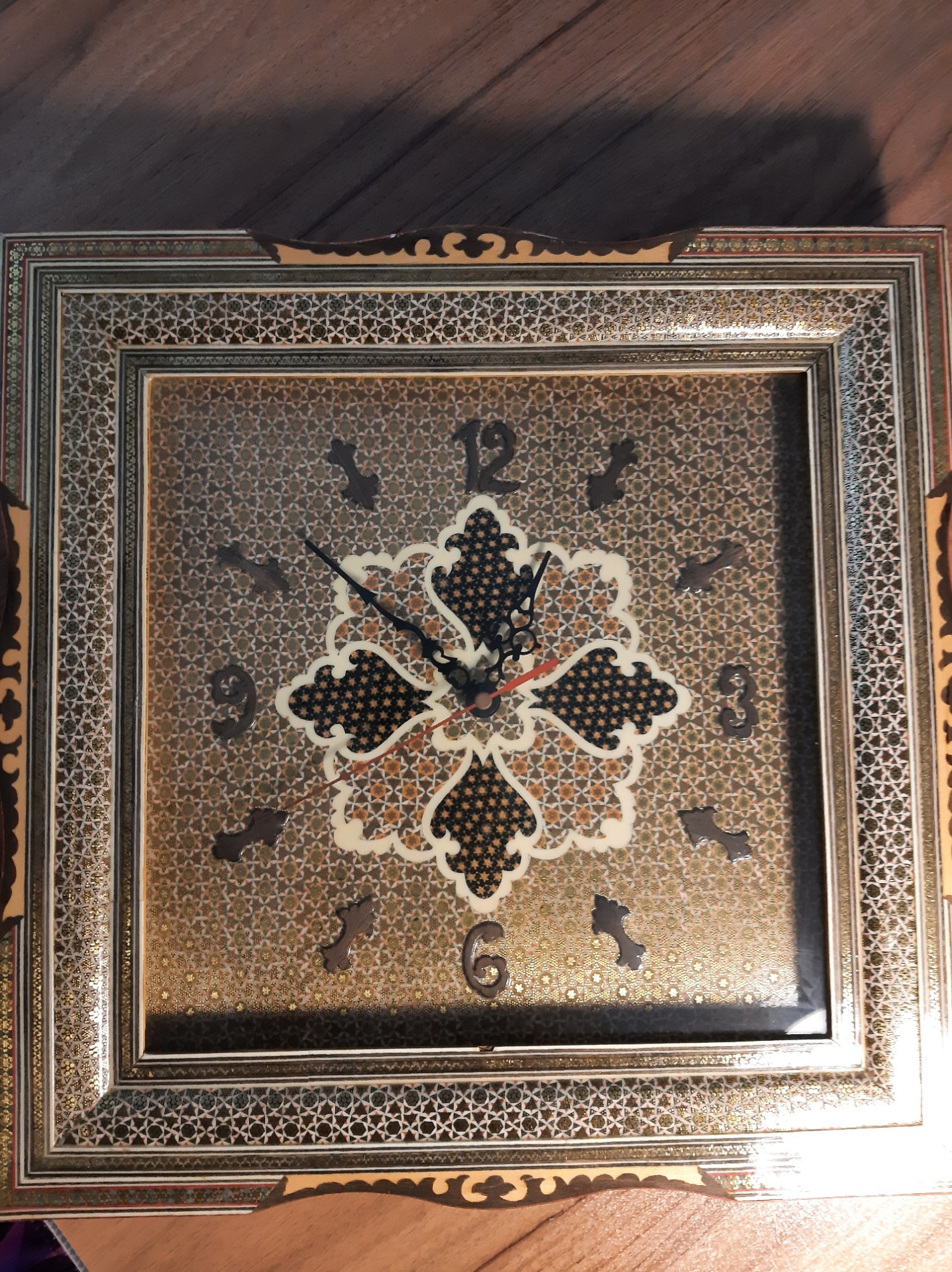 ساعت دیواری خاتم کاری اصل