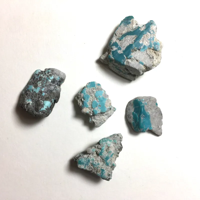 مجموعه 5 عددی سنگ فیروزه راف کرمان (کد 15)