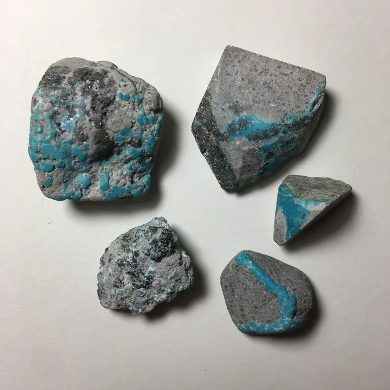 مجموعه 5 عددی سنگ فیروزه راف کرمان (کد 17)