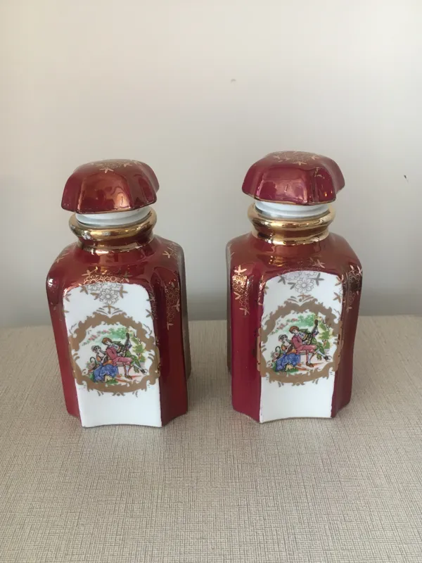 جفت چایدان قدیمی لاکی دنسی ژاپن آنتیک زیبا