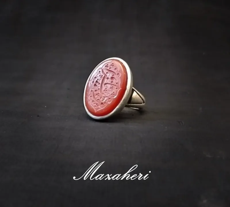 انگشتر عقیق خونی خطی