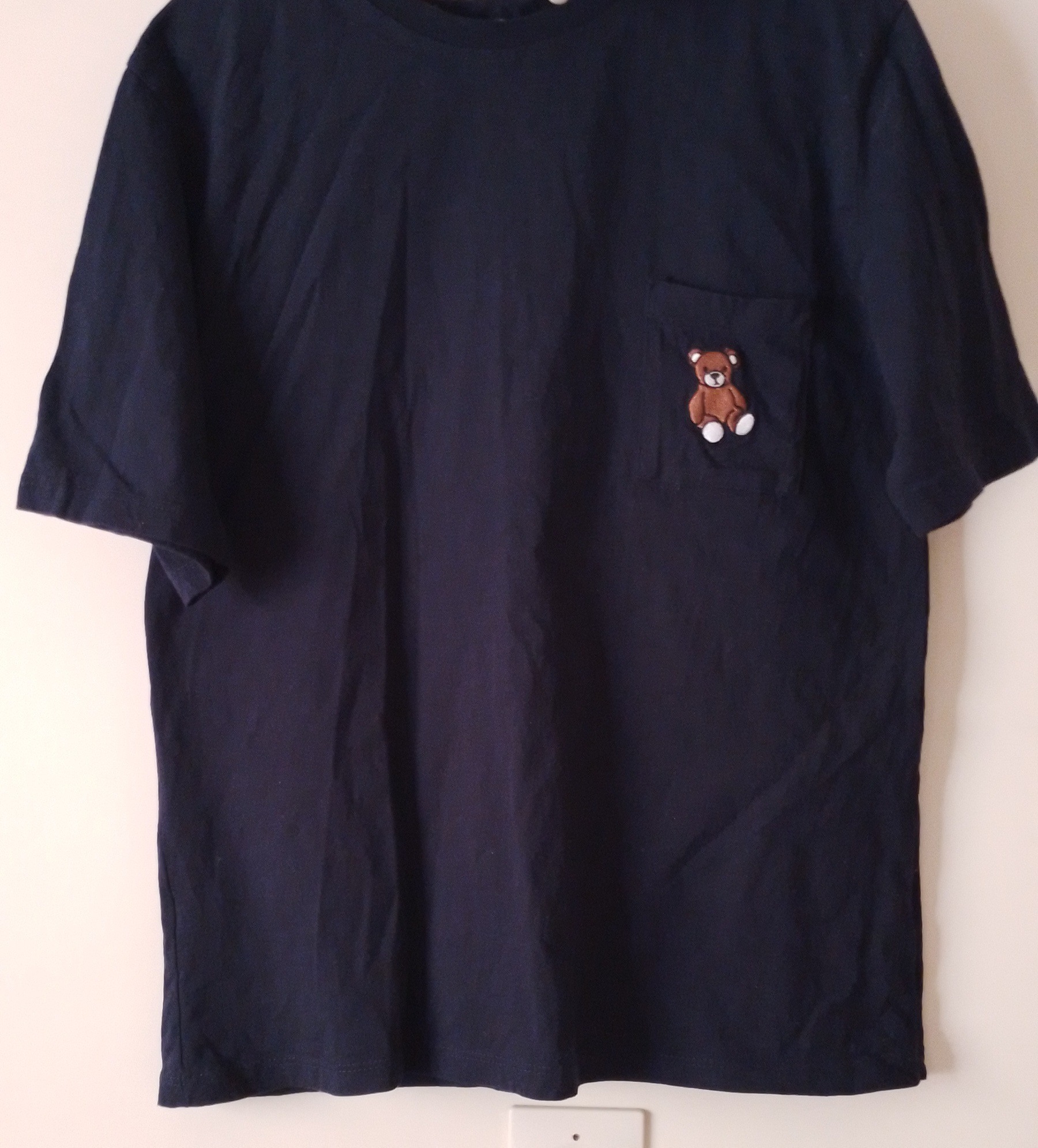 تیشرت  زنانه در حد نو - سورمه ای جیب دار تدی