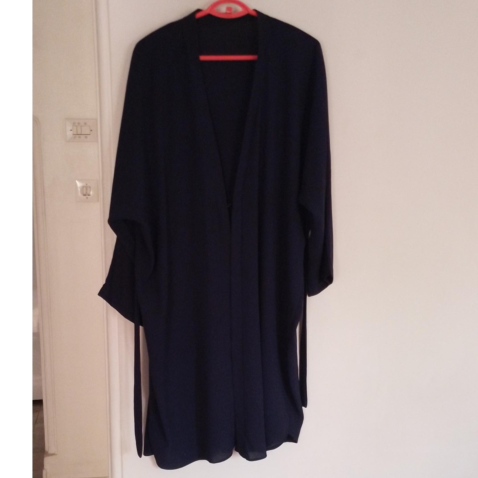 مانتوی دست دوم سالم سورمه ای مدل عبایی فری سایز