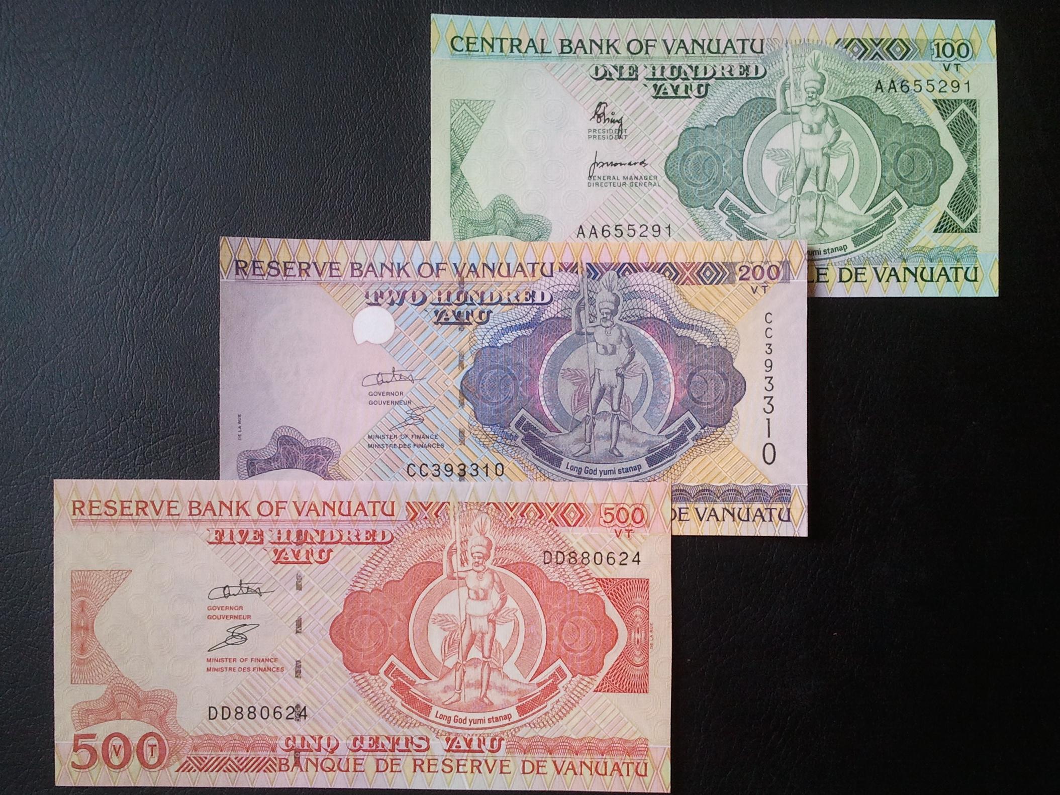 اسکناس ست سه برگ تک وانوآتو 1995