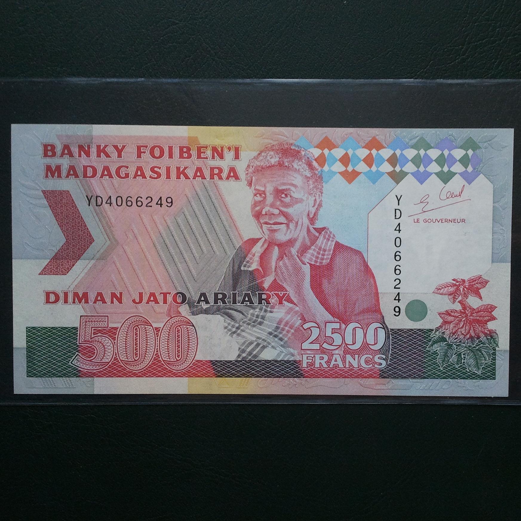 اسکناس تک 2500 فرانک ماداگاسکار 1993