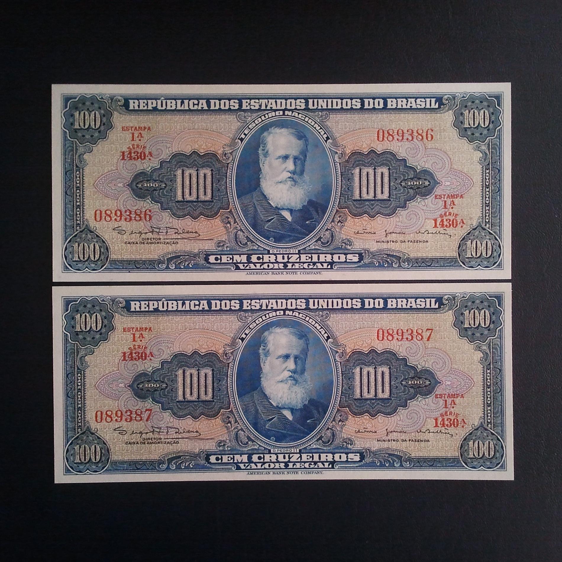 اسکناس تک 100 کروزیرو برزیل 1962 یک برگ