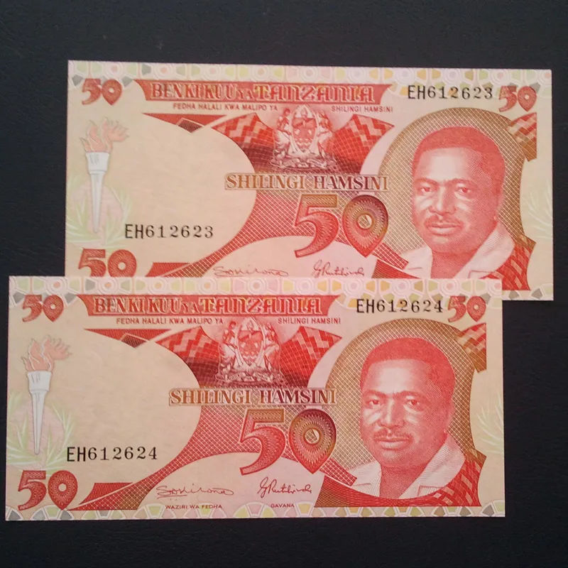 اسکناس  جفت 50 شیلینگ تانزانیا 2010