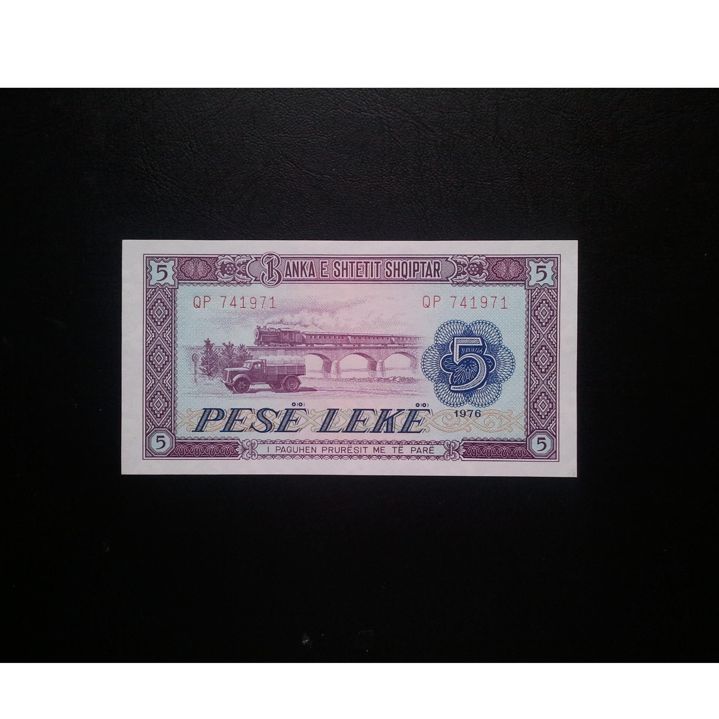 اسکناس تک 5 لک آلبانی 1976