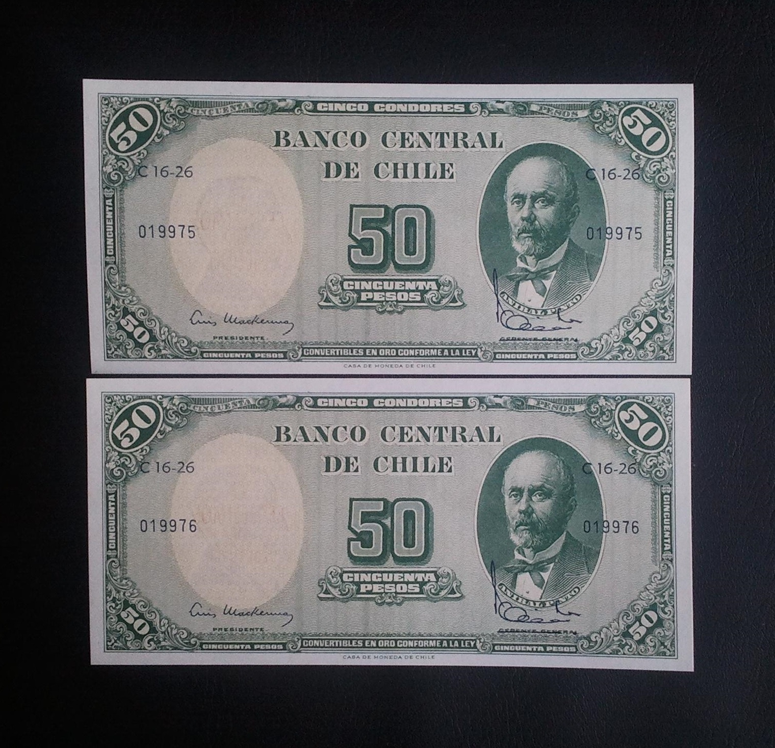 اسکناس تک 50 پزو شیلی 1960