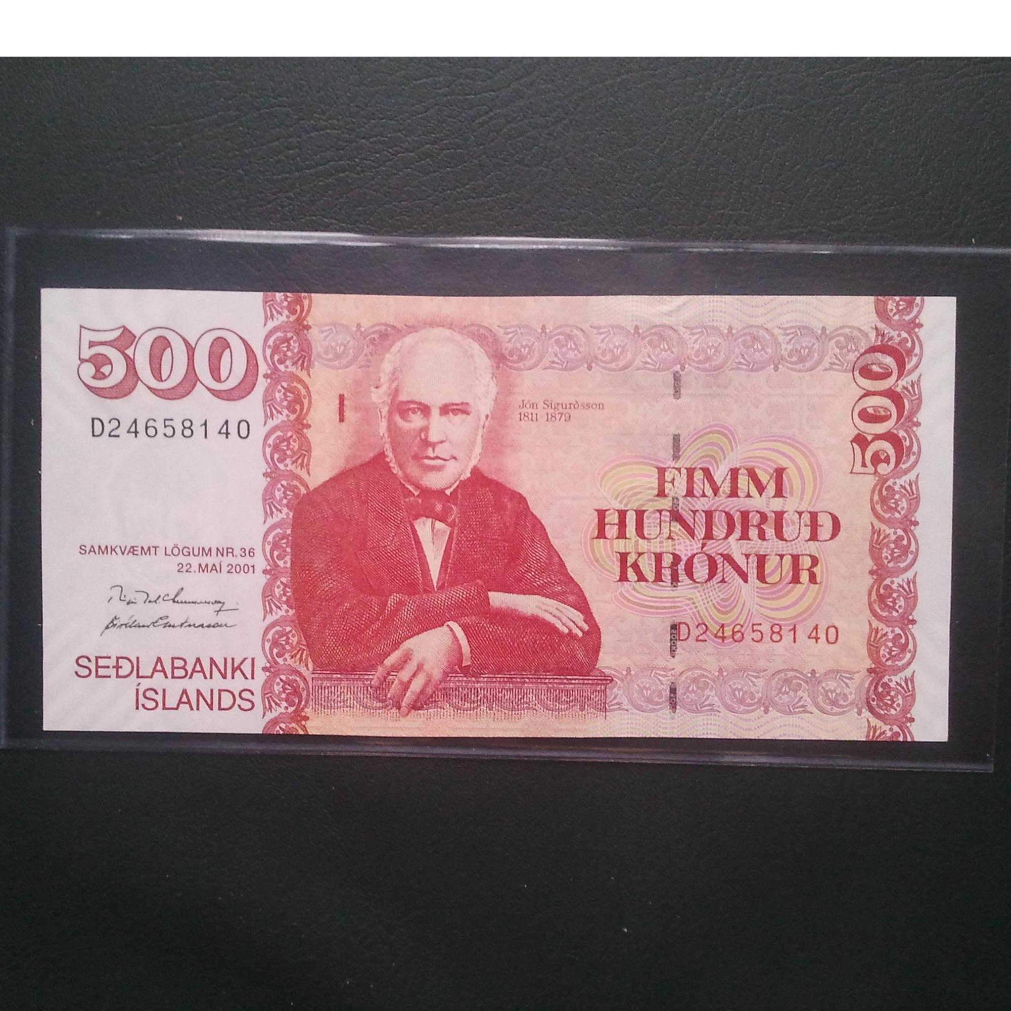 اسکناس تک 500 کرون ایسلند 2001