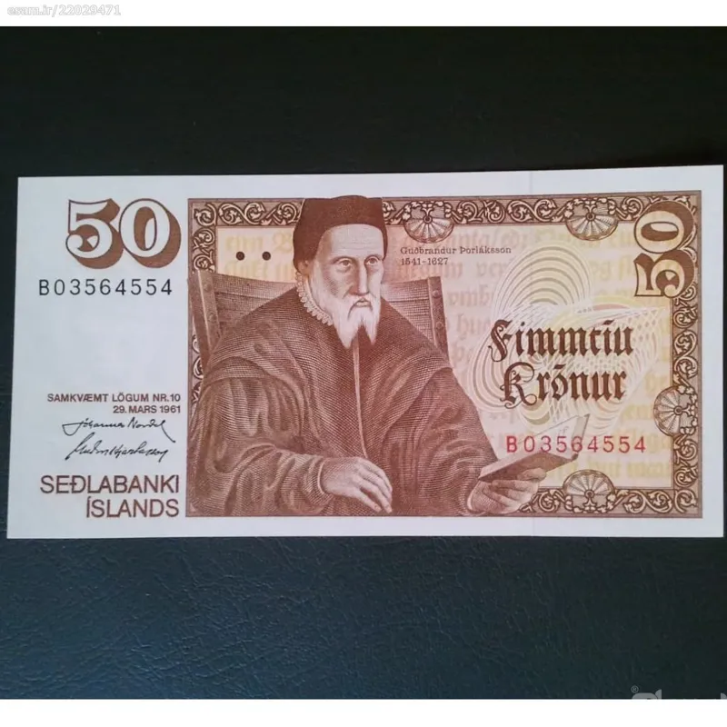 اسکناس تک 50 کرون ایسلند 1961