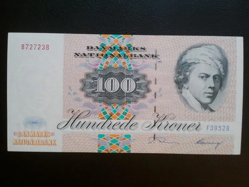 اسکناس تک 100 کرون دانمارک 1972
