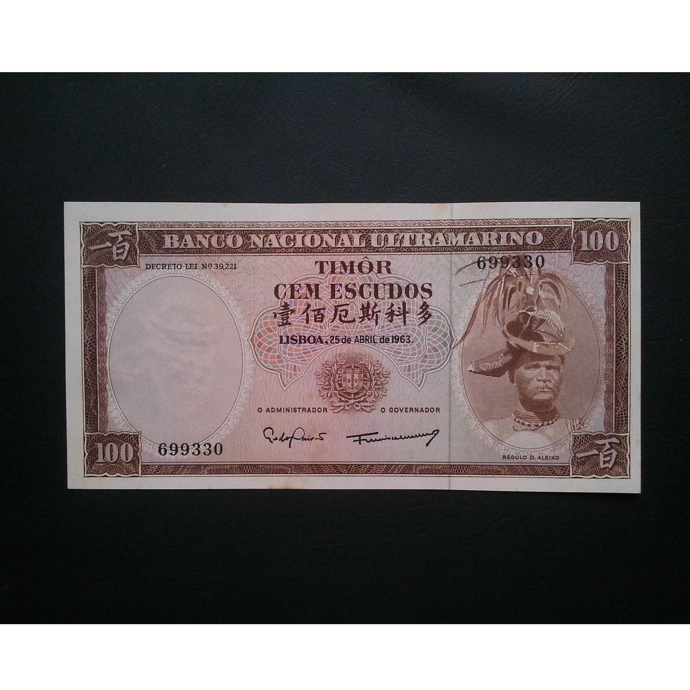 اسکناس تک 100 اسکودو تیمورشرقی 1963