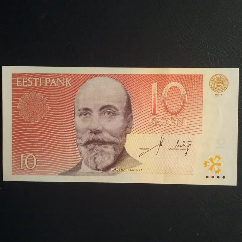 اسکناس  تک  10  کرون  استونی    2007