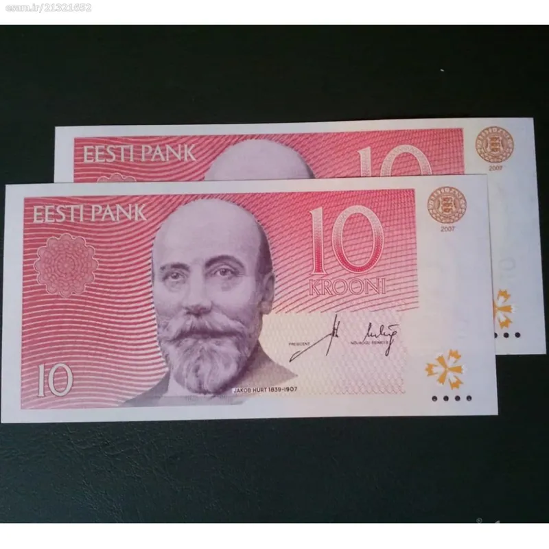اسکناس جفت  10   کرون  استونی    2007
