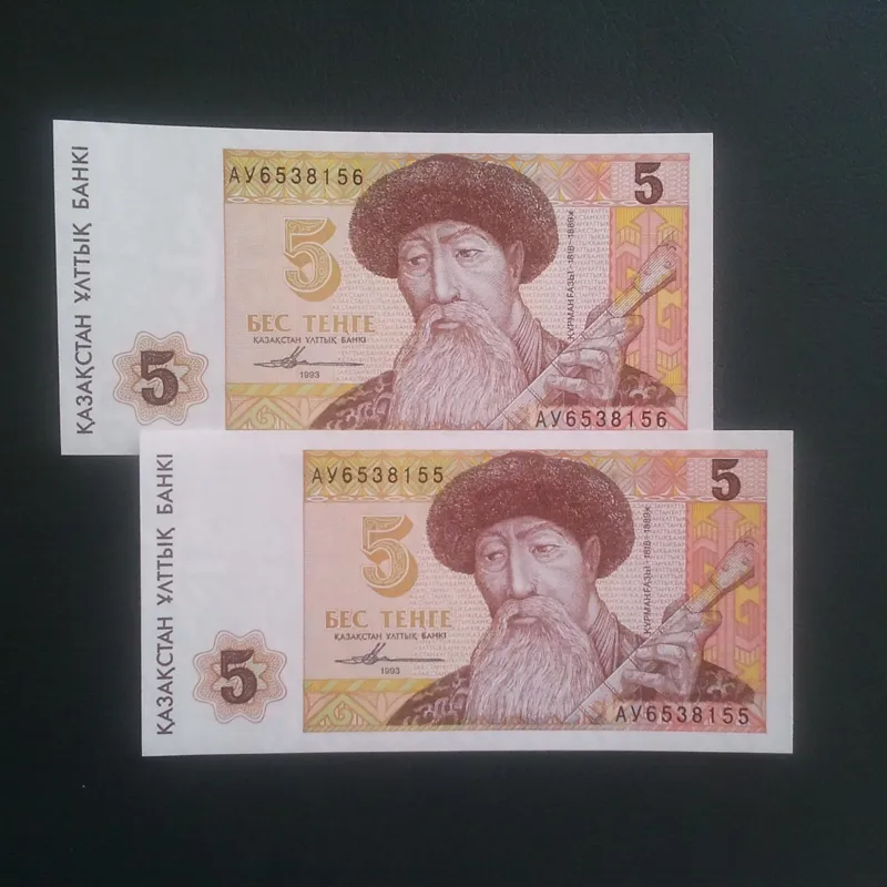 اسکناس  تک  5  تنگه  قزاقستان   1993