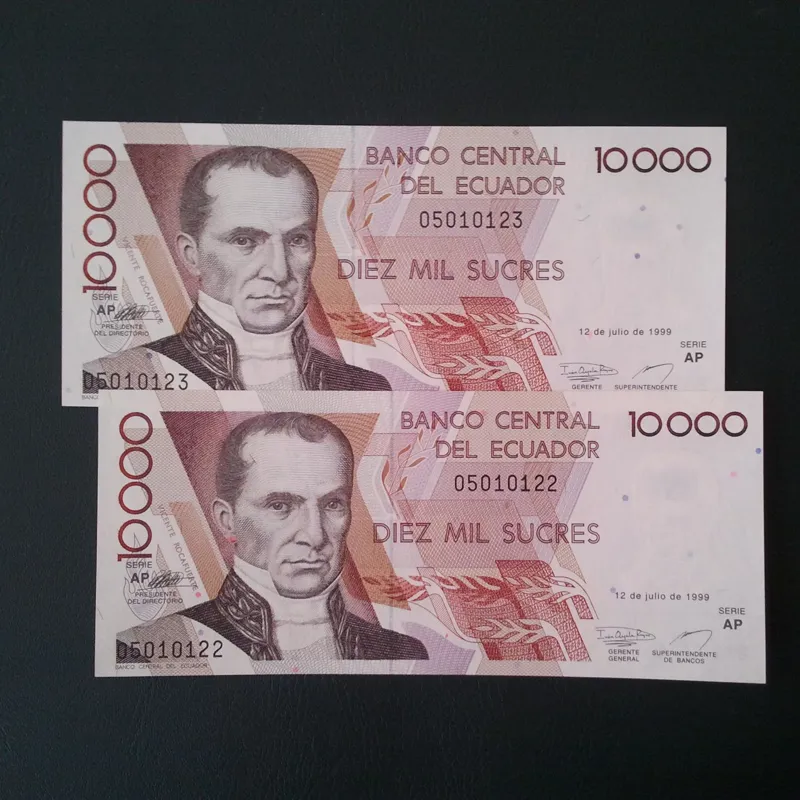 اسکناس  جفت 10000  سوکر اکوادور   1999