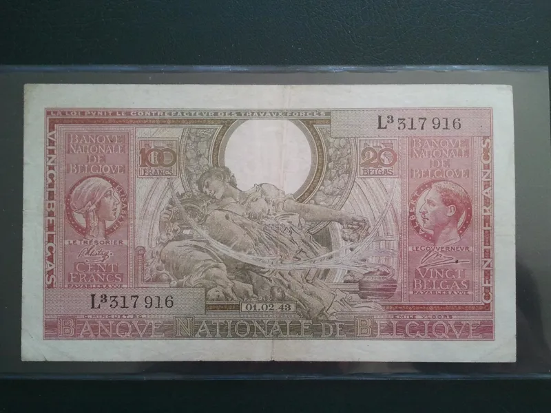 اسکناس تک  100  فرانک  بلژیک  1943
