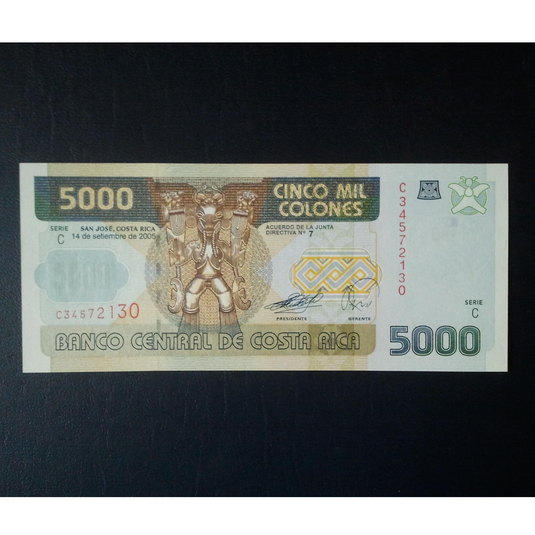 اسکناس تک 5000 کولون کاستاریکا 2005