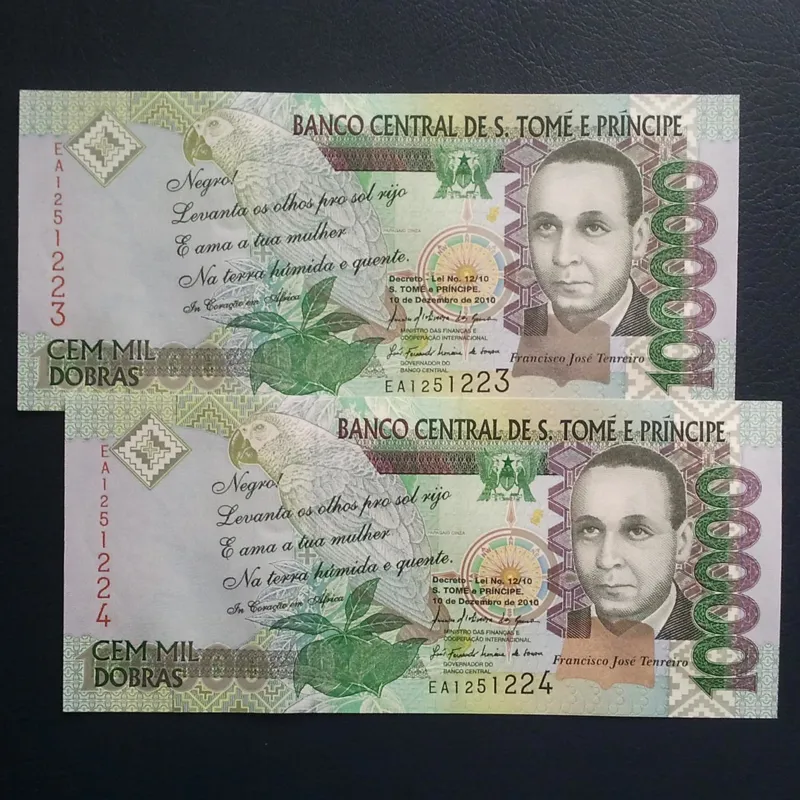 اسکناس تک 100000 دوبرا سائوتومه پرنسیپ یک برگ