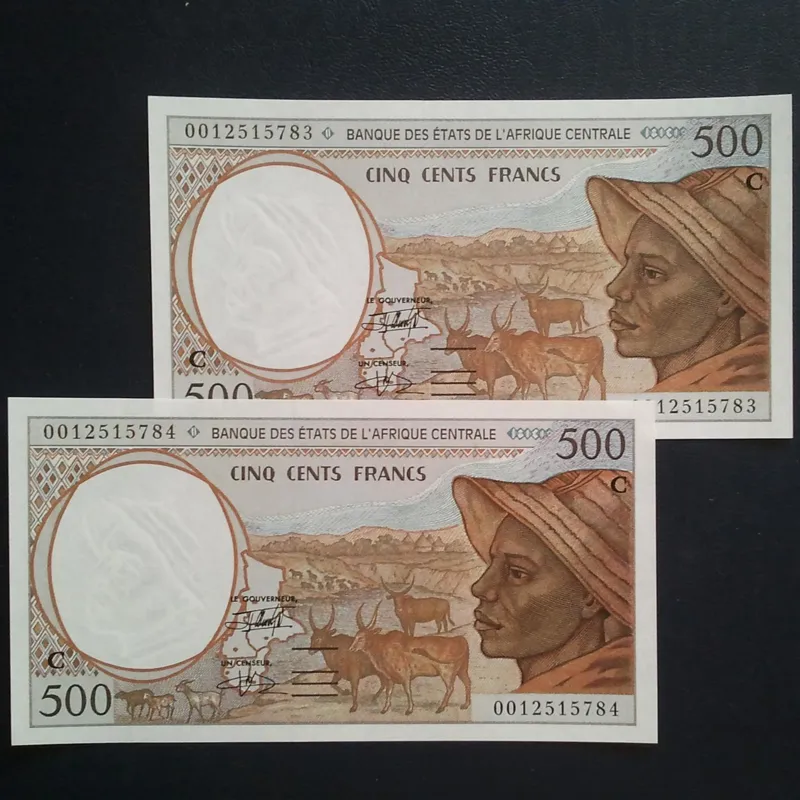 اسکناس تک 500 فرانک چاد 2000