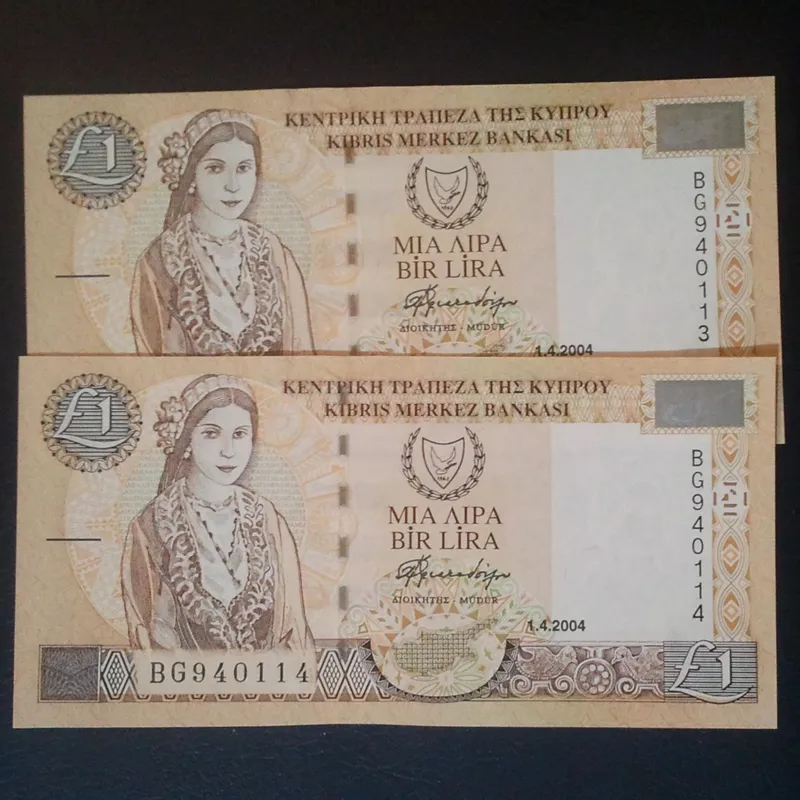 اسکناس تک 1 پوند قبرس 2004 یک برگ