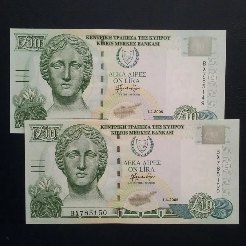 اسکناس  تک  10  پوند  قبرس  2005