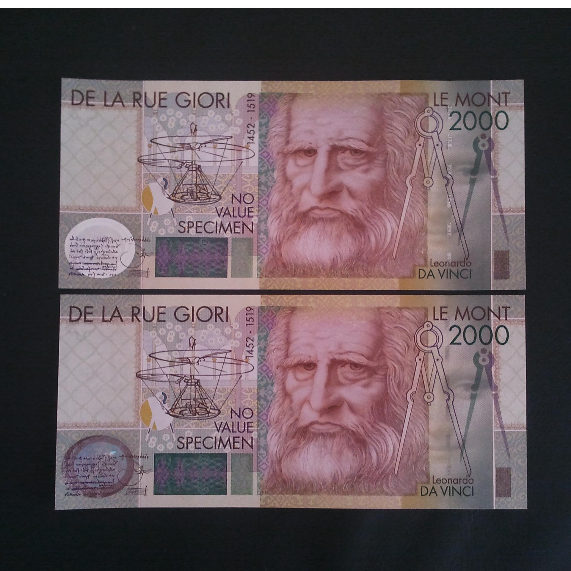 اسکناس تک 2000 لیر ایتالیا SPECIMEN