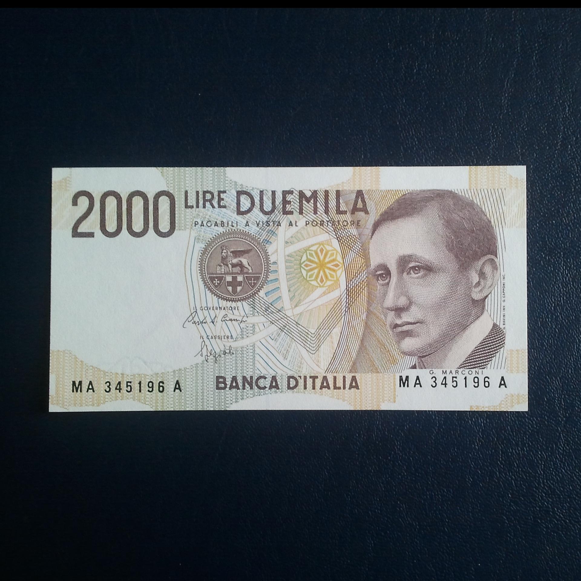 اسکناس تک 2000  لیر ایتالیا  1990