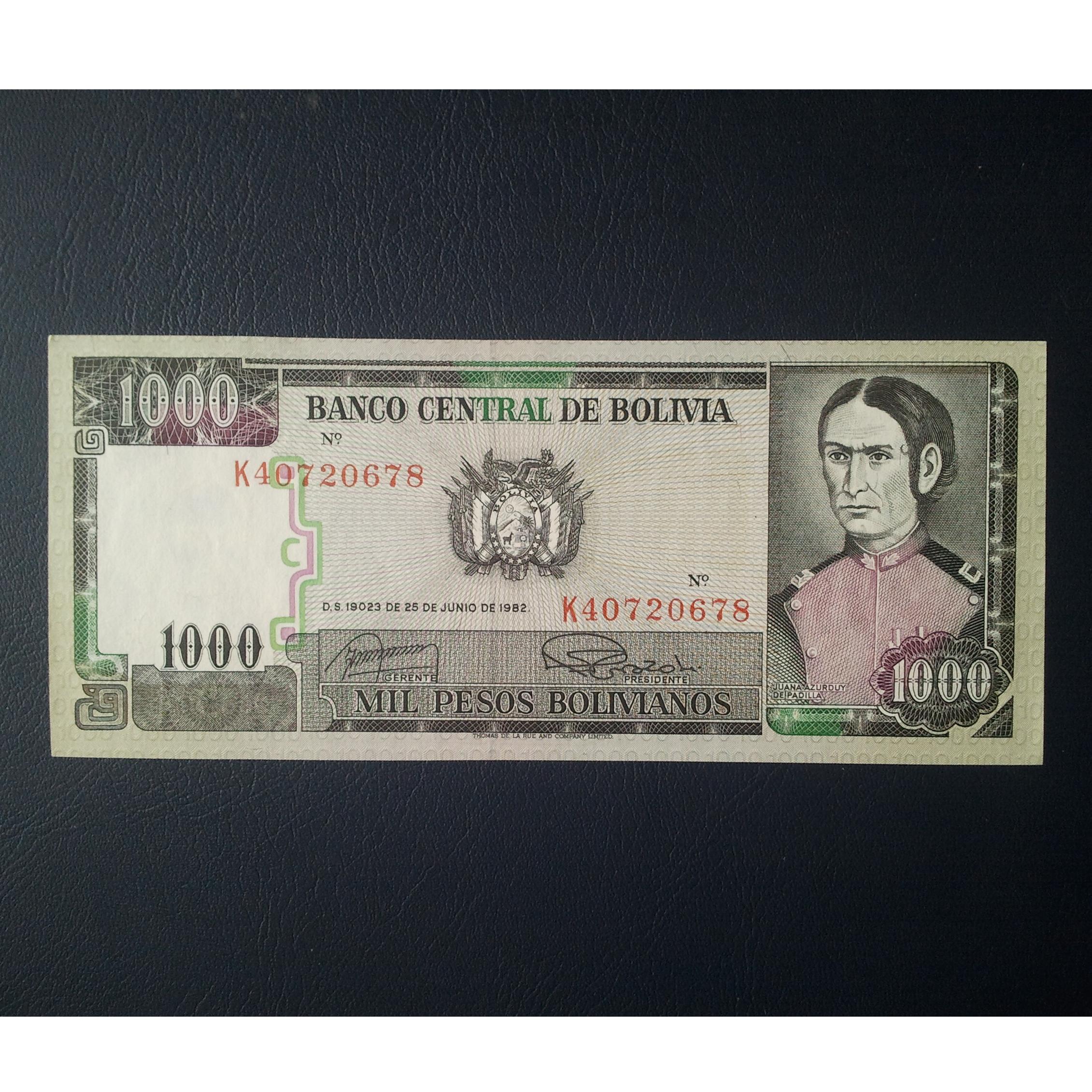 اسکناس تک 1000 پزو بولیوی 1982