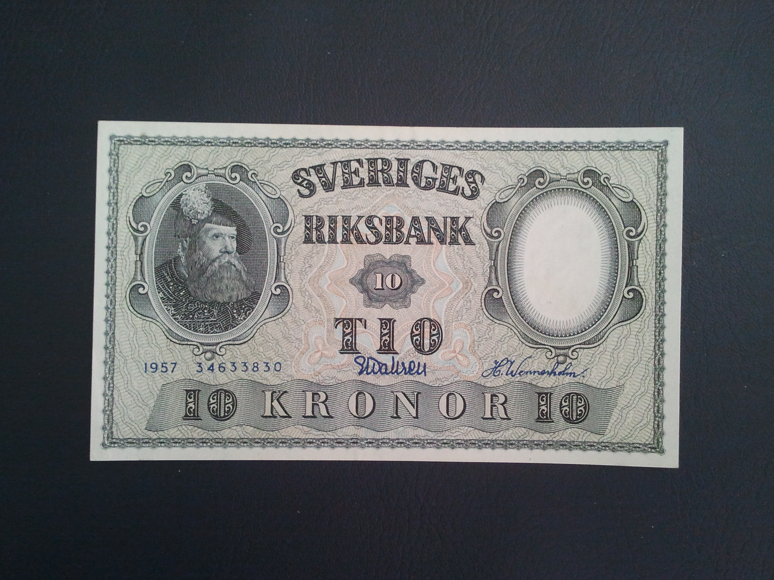اسکناس تک 10 کرون سوئد 1957 xویت مدالیون x