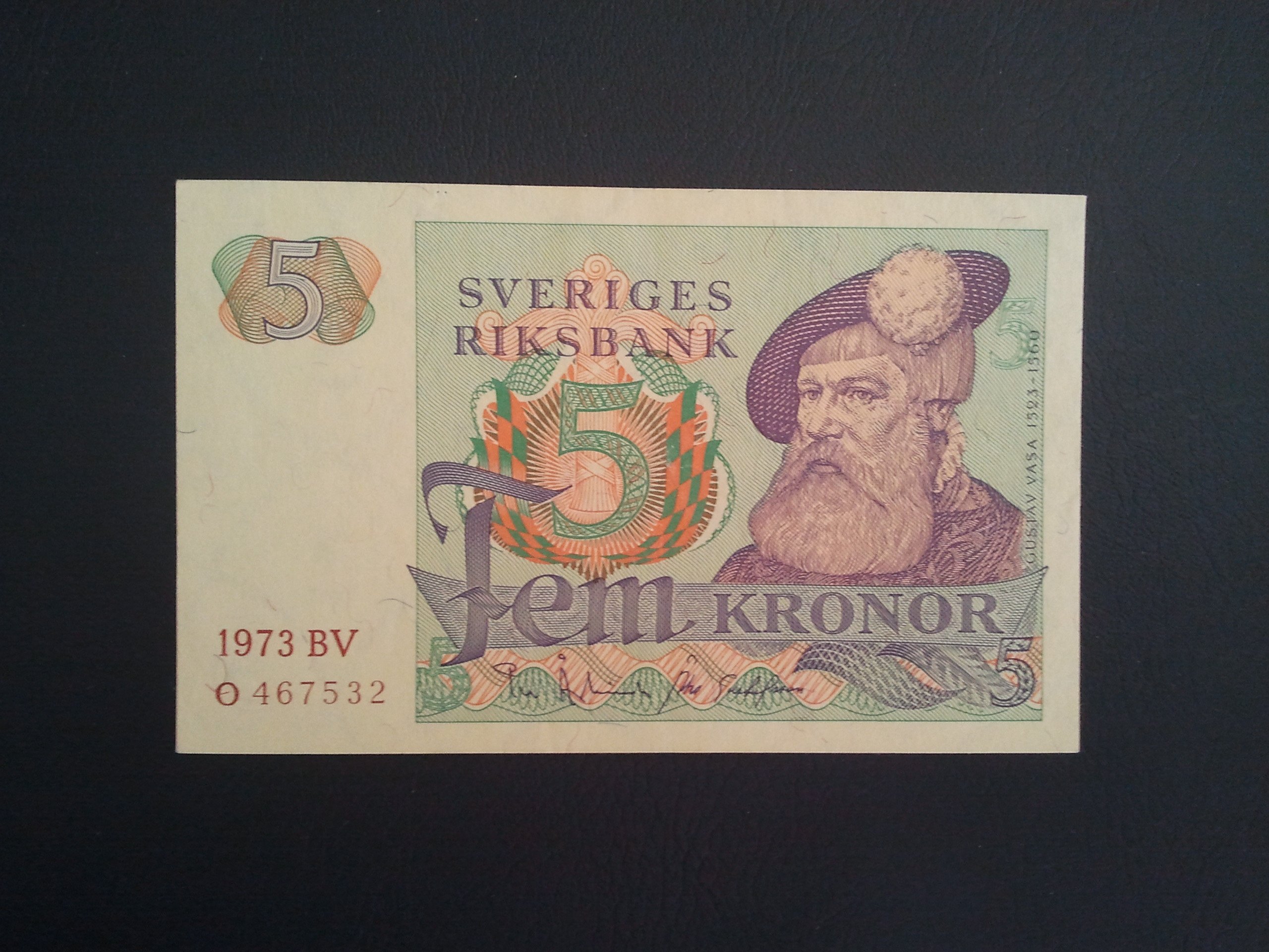 اسکناس تک 5 کرون سوئد 1973